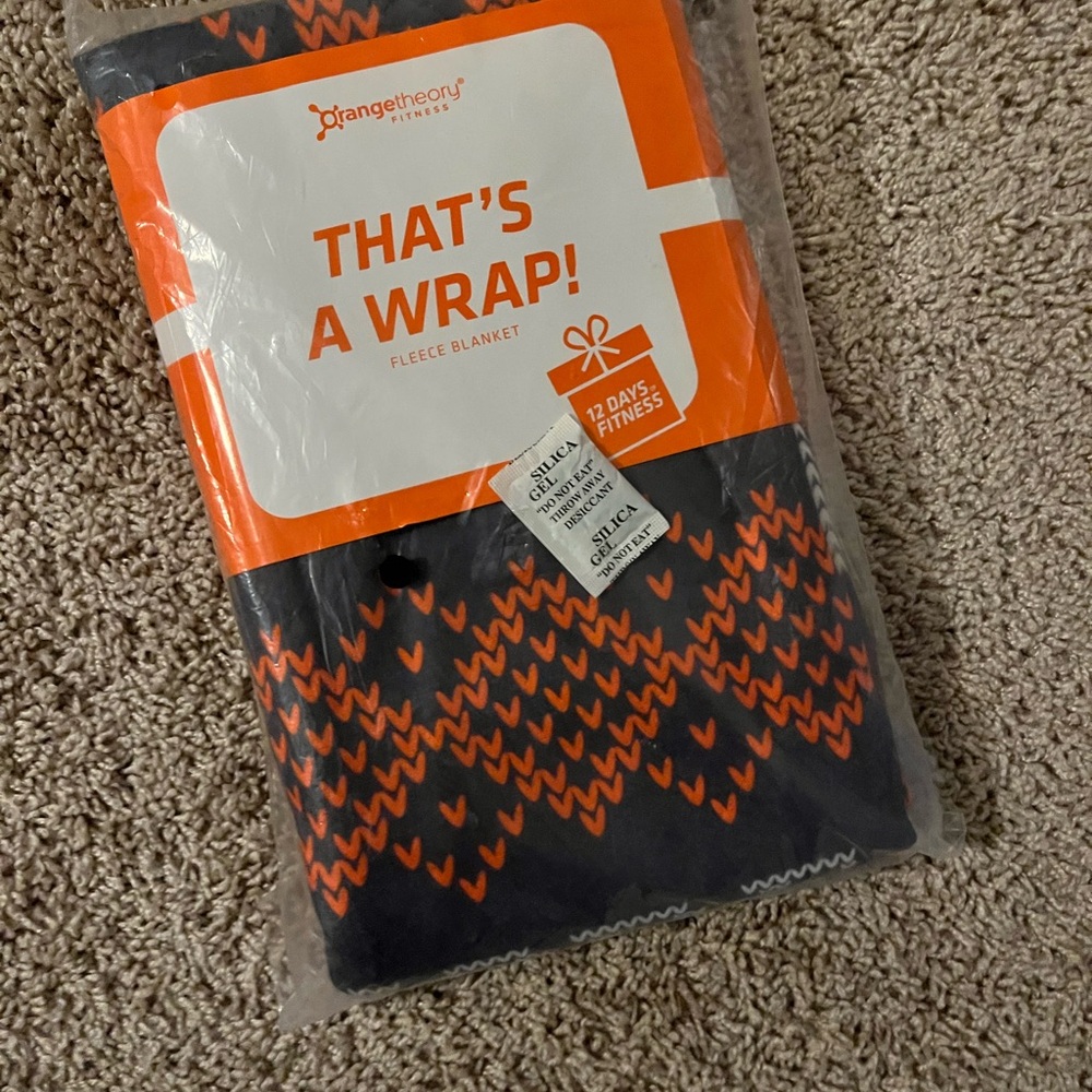 Orangetheory Black and Orange Fleece Blanket
